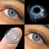 Qfdian  1 pair Gray Colorcon Contact Lenses for Eyes Beautiful Lenses Cosmetics Pupil Blue Lens Big Eyes Contacts Lens Yearly
