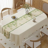 Qfdian  Tablecloth Three-proof Fabric Light Luxury High-end Rectangular Dining Table Cloth Leave-in Oil-proof Waterproof Anti-scalding
