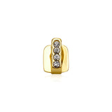 Qfdian Fashion CZ Stone Vertical Bar Teeth Grillz Braces Hip Hop 4 Zircon Tooth Caps Dental Grills For Women Men Jewelry