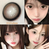 Qfdian  2pcs/pair Gray Colored Contact Lenses for Eyes Beauty Purple Halloween Makeup Lens Natural Look Brown Blue Big Eye Lens