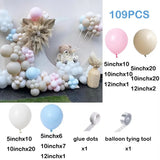 Qfdian  123pcs Pink Blue Balloons Garland Arch Kit Gender Reveal Boy Girl Baby Shower Decoration Sand White Balloon Birthday Party Decor
