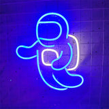 Qfdian  Rocket Neon Lights Neon Signs Bar Party Wall Hanging Light for Shop Window Xmas New Years Home Decor Neon Lamp USB Powered