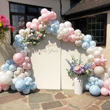 Qfdian  123pcs Pink Blue Balloons Garland Arch Kit Gender Reveal Boy Girl Baby Shower Decoration Sand White Balloon Birthday Party Decor