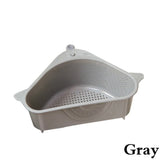 Qfdian Kitchen Triangular Sink Strainer Drain Fruit Vegetable Drainer Sponge Rack Storage Tool Basket Suction Cup Sink Filter Rack Tool