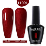 Qfdian  15ml UV Gel Nail Polish Semi Permanent Gel Varnish Enamel Brown Nail Gel Design Red Nails Art Nude Color Glitter Manicure