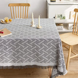 Qfdian  Cotton Linen Tablecloth Rectangular Decorative Protector for Dining Table Coffee Table Dustproof for Home Kitchen Indoor Use