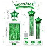 Qfdian  13Pcs Tassel Star-Shaped Balloon Set, Includes 18inch Star-Shaped Balloons with Rain Curtain Tassels, Suitable for Halloween, Christmas, Birthday Parties, 2027 New Year Decorations, K-Pop Music Themed Party Decoration