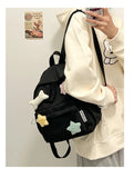 Qfdian Women Students Simple All Match Kawaii Backpack Sweet Cute Star Bone Schoolbags Casual Y2k Aesthetic Fashion Preppy Backpacks