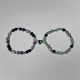 Beast Boy and Raven Teen Titans Matching beaded bracelet Beaded Couple Bracelets y2k aesthetics