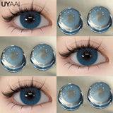 Qfdian 1 Pair Colored Contact Lenses for Eyes Natural Fashion Lenses Gray Beauty Pupils Blue Eye Lenses Cosmetics Soft Lenses