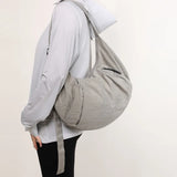 Qfdian High-capacity Solid Simple Shoulder Bags Men Women Nylon Casual Travel Hobo Bag Y2k Aesthetic Vintage Casual Handbags Crossbody