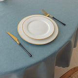 Qfdian  Solid Color Circular Tablecloth Waterproof Oil Proof Dustproof Dining Table Decoration Hotel Restaurant Tablecloth Cover Cloth