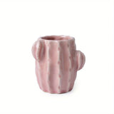 Qfdian  Cute Ceramic Cactus Toothbrush Holder Toothbrushes and Small Toiletries Organizer Multi Purpose Storage Rack Bathroom Accessorie