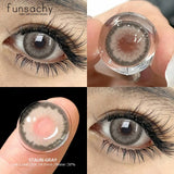 Qfdian  Color Contact Lenses for Eyes 1 Pair Gray Fashion Cosmetic Lenses Green Pupils Gray Natural Eye Contacts Women Eye Lens