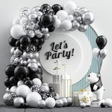 Qfdian  Black Silver Balloons Arch Garland Kit Graduation Decor New Year Ballon Garland Kid Birthday Party Baby Shower Decoration Globos