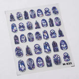 Qfdian 1pcs White 5D Pearl Lace Wave Lines Nail Art Stickers Elegant Exquisite Nail Decoration Decals DIY Self Adhesive Transfer Slider