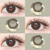Qfdian  1pair Colorcon Contact Lenses Green Color Lens Natural Brown Eye Contacts Gray Pupils Beautiful Cosmetic Yearly Lenses