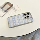 Qfdian Winter plating phone case for iphone 14promax 15pro 16 14 13 15 pro max 16pro 13promax snowman print protector cover shell