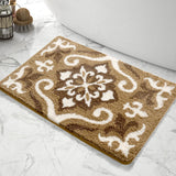 Qfdian  Simple Geometric Bath Mats Strong Water-absorbent Anti-slip Carpet Flocked Home Bathroom Quick-drying Foot Mat