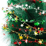 Qfdian  7.5m/8.2Yard Christmas Tree Decor Gold Silver Red Sparkly Star Wire Christmas Decorations Xmas Home Party Birthday Party Wedding