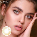 Qfdian 1 Pair Colored Contact Lenses for Eyes Natural Brown Lenses Beauty Lenses Gray Lenses Eye Contact for Woman Quality Lens