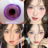Qfdian  2pcs/pair Gray Colored Contact Lenses for Eyes Beauty Purple Halloween Makeup Lens Natural Look Brown Blue Big Eye Lens