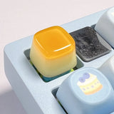 Qfdian DIY Transparent Jelly Pudding Keycap Personalized Cross Shaft Mechanical Keyboard Key Caps Original Dripping 1Pc