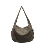Qfdian Large Oxford Hobos Bags Women Solid Cloth Shoulder Bags Korea Style Canvas Packages Unisex Strong Big Leisure Or Travel Bags