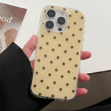 Qfdian  Simple Cute Polka Dot Glossy Jelly Shockproof Phone Case For iPhone 17Air 16 15 14 13 12 11 Plus Pro Max Anti-fall Cover Y2K