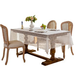 Qfdian  1pc Romantic Lace Table Cloth Embroidered Dining Tablecloths Dustproof Rectangular Coffee Table Cover Wedding Decor Supplies