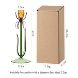 Qfdian  Modern Three-dimensional Iris Flower Glass Candle Holder Romantic Tall Feet Candlestick  Wedding Dinner Table Home Decoration
