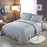 Qfdian 3/5Pcs Luxury European Knitted Cotton Embossing Quilted Bedspread, Bed Cover, Mattress Topper Coverlet, Bed Sheet, Pillowcases