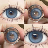 Qfdian 1 Pair Contact Lenses With Degree Large Diameter Myopia Cosmetic Natural Color Brown Lense Beauty Pupil