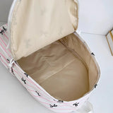 Qfdian  High-capacity Women Sweet Preppy Backpacks Japanese Y2k Aesthetic Fashion Students Backpack Kawaii Striped Bow Print Schoolbags
