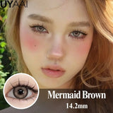 Qfdian  Contact Lenses Cosmetics Lenses Choco Jump Series Eye Color Lens Beauty Black contacts Woman Accesories Natual  Brown lens