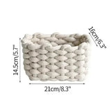 Qfdian  Woven Basket Cotton Rope Storage  Sundries Clothing Cosmetic Organizer Book Toy Desktop Storages Nordic Style Home Decor