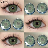 Qfdian 1 Pair Colored Contact Lenses for Eyes Natural Fashion Lenses Gray Beauty Pupils Blue Eye Lenses Cosmetics Soft Lenses