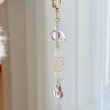 Qfdian 3D Bow Knot Fruit For Apple Colorful Bead Handmade Pendant Beaded Phone Landyard Rope Chain Keychain For Iphone Bracelet