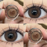 Qfdian Hazel Color Contact Lenses Softlens for Eyes Lenses Cosmetic Eyecontacts with Myopia