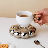 Qfdian  Ceramic Cloud Coffee Mug Sets Creative Makron Flowers Coffee Mug Office Afternoon Tea Cups Kitchen Drinkware Home Accessories