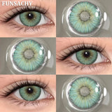 Qfdian  1 Pair New Color Contact Lenses for Eye Beautiful Pupil Fashion Blue Soft Lenses Gray Natural Contacts Yearly Cosmetics