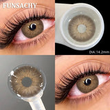 Qfdian  1pair METATRON Color Contact Lenses for Eyes Brown Eye Contacts Gray Pupils Yearly Use Women Cosmetics Color Eye Lens