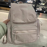 Qfdian Preppy Women Students Kawaii Backpacks 2025 New Casual Simple Y2k Aesthetic Handbags All Match Streetwear Ins Fashion Schoolbags
