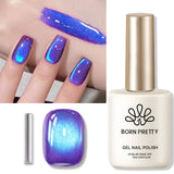 Qfdian 10ml/15ml Guava Green Cat Magnetic Gel Shine  Glitter Semi Permanent Soak Off UV Varnish Nail Supplies