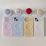 Qfdian 4 Colors simple summer magnetic phone case for iphone 14pro 14 13 15promax 13promax 15 12 pro max stand holder circle shell