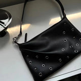 Qfdian Y2k Aesthetic Fashion Trendy Shoulder Bags Luxury Design Hollow Out Vintage Simple Handbags Women Luxury Design Casual Handbags