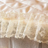Qfdian  3PCS High End Piano Cover Set of 3 Pieces Lace Dustproof Piano Cover Quilted Not Easily Deformed Piano Bench Cover