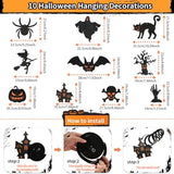 Qfdian  Halloween Party Decorations Set, Reusable Halloween Indoor Decorations Kit Including HAPPY HALLOWEEN Paper Banner for Home Deco