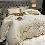 Qfdian European-Style Bed Sheet Four-Piece Set 100 Cotton High-End Atmospheric Ice Silk Quilt Cover Pure Cotton Bedding