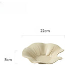 Qfdian  Lotus Dish Dishes Plate Dinnerware Ceramic French Tableware Wedding Table Decor Dessert Fruit Salad Bowl Pasta Steak Sushi Plate